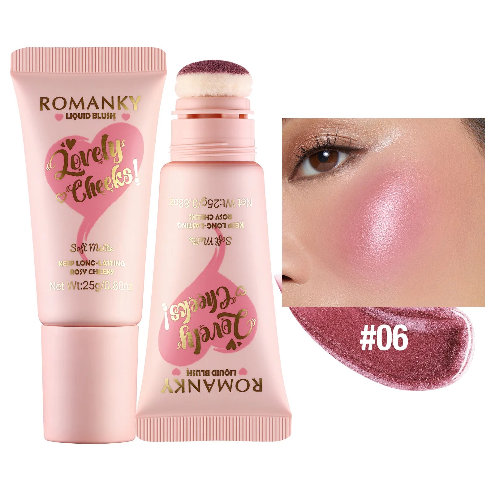 Velvet 6-Color Blush Stick | Pearl Shimmer Lips & Cheeks Blush Stick Oasis Select 06