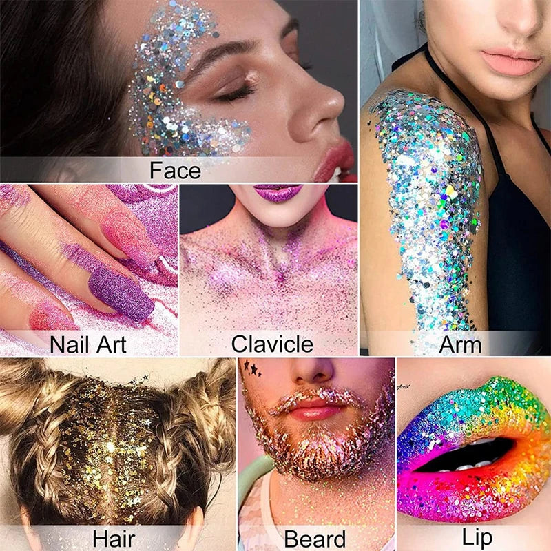 Multicolor Body Glitter – Waterproof & Sweat-Resistant Makeup Body & Face Glitter Oasis Select