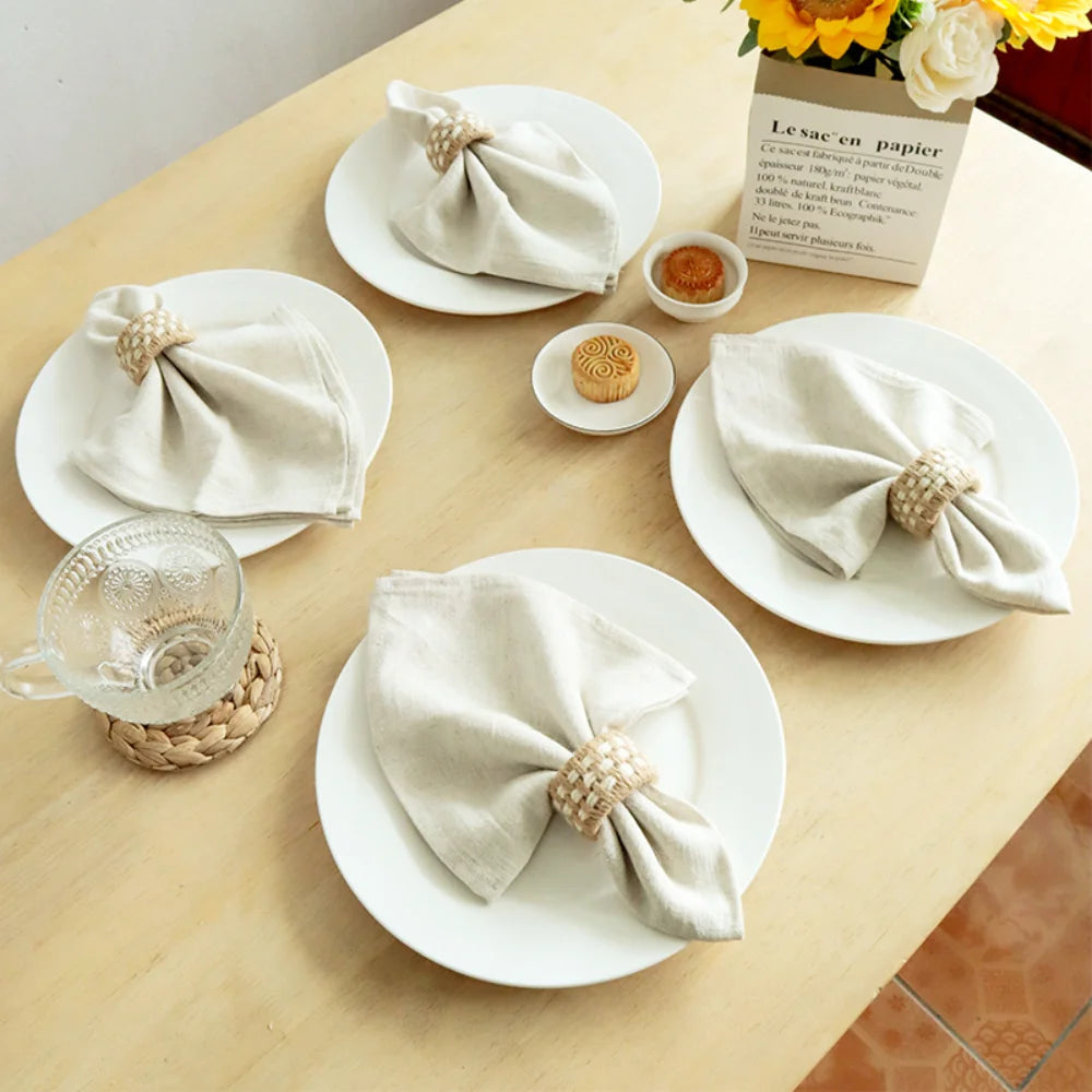 Hand Woven Linen Napkin Ring | Wedding & Holiday Table Décor