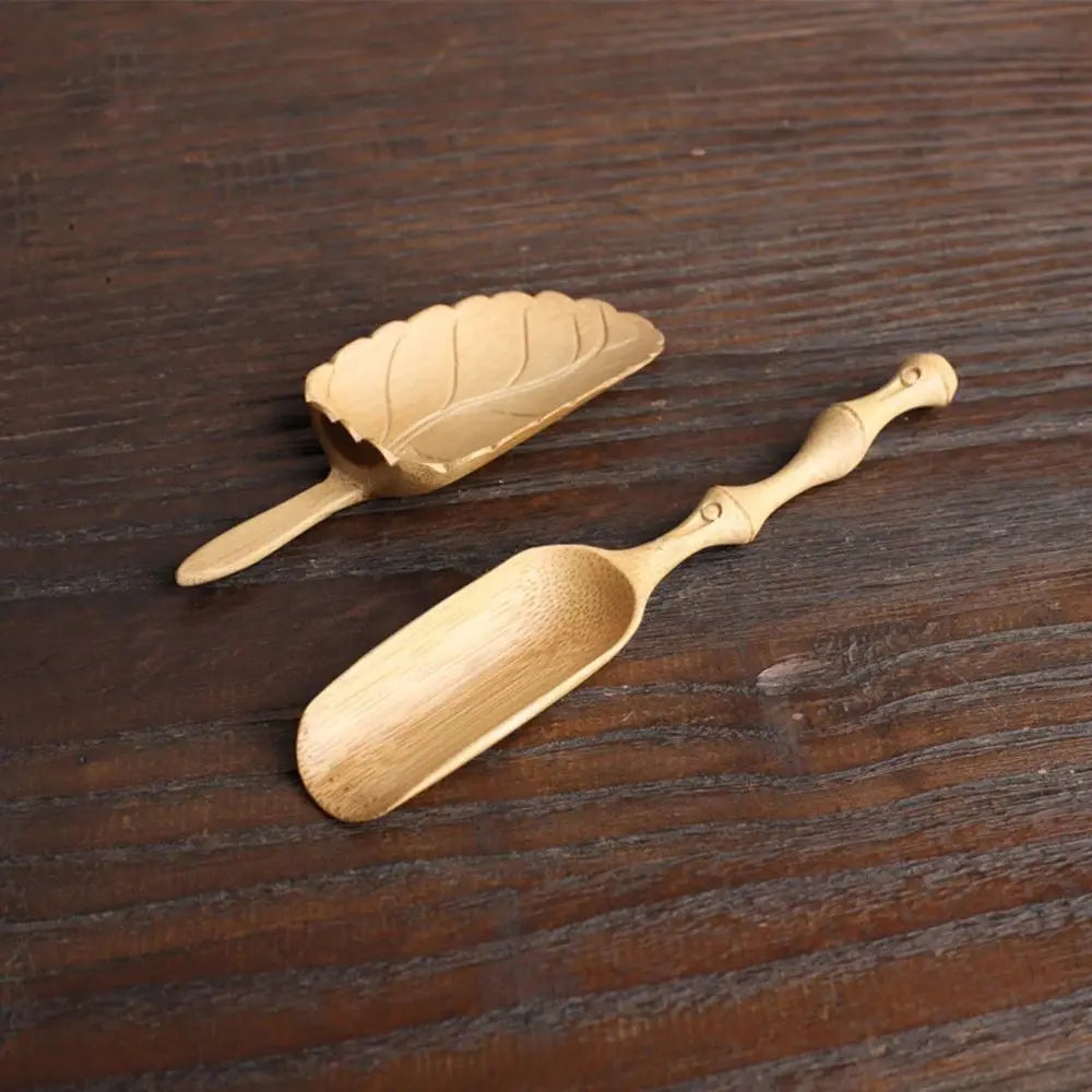 Retro Bamboo Tea Set – Spatula, Teaspoon & Tea Shovel