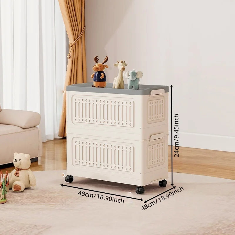 50/60/70cm (Multiple Sizes) Foldable Large capacity Toy Storage Bin with Wheels for Living Room Bedroom bathrom Oasis Select 50CM Width