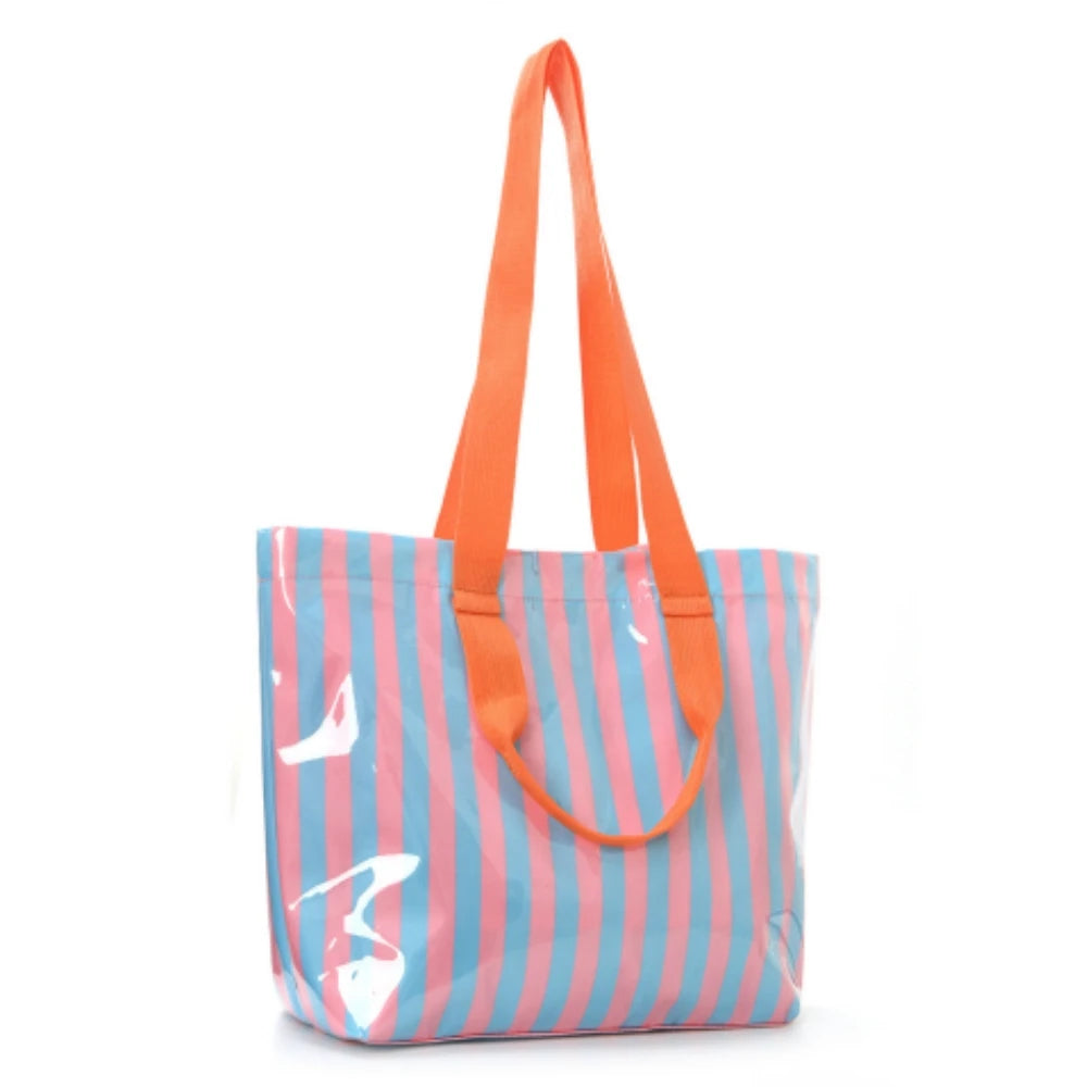 1pcs Women's Striped Handbag Travel Bag Portable Shoulder Bag Shoulder Storage Bag Is An Ideal Clothing Accessory Oasis Select