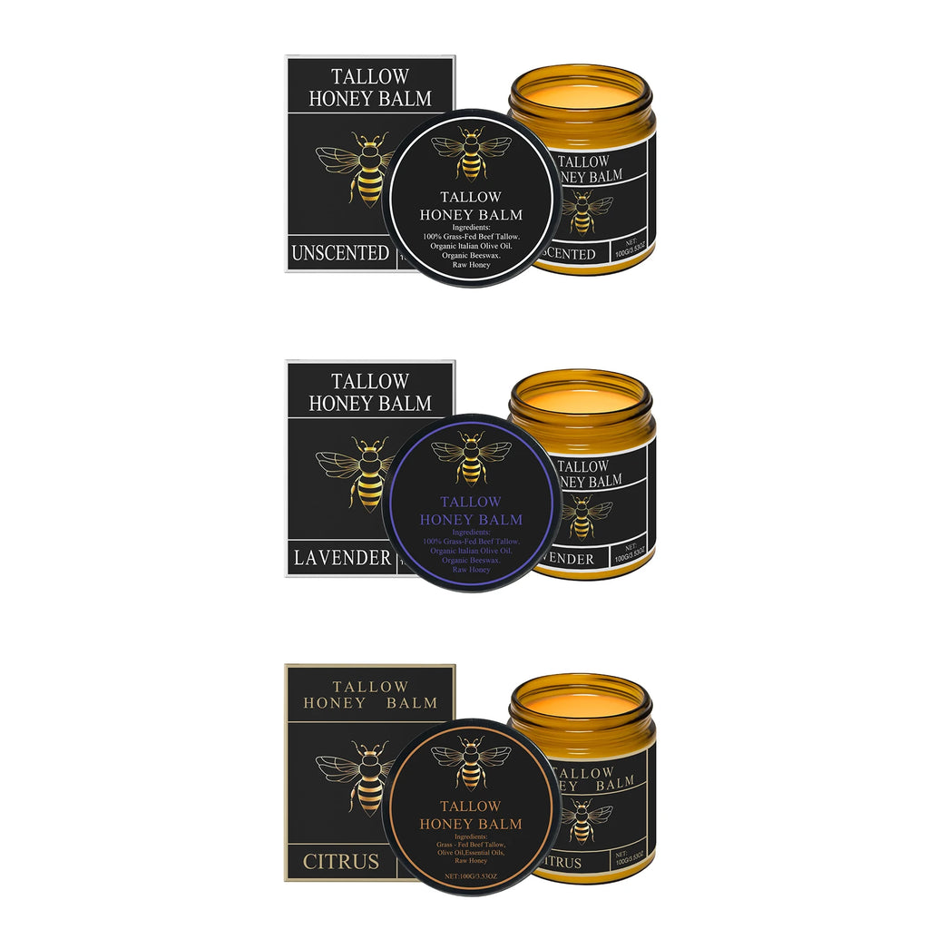 WOODSLEEP Tallow Honey Cream – Face & Body Moisturizer 100g Face & Body Cream Oasis Select 3PCS