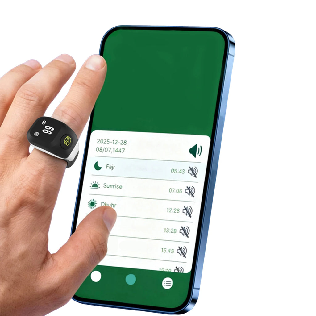 BT5.4 Smart Ring Counter Adjustable Sizes 18mm 20mm 22mm OLED Display Ring Counters Rechargeable for Vibration Prayer Reminders Oasis Select