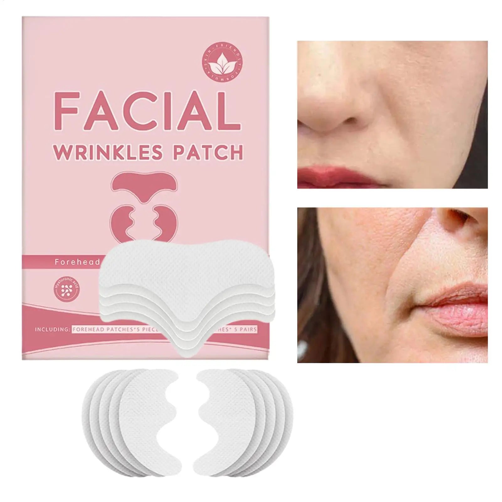 5pcs Forehead Patches 5pcs Smile Line Patches Face Lifting Firming Sticker Wrinkle Removal Patch Anti-Wrinkle Lift Up Tape Oasis Select