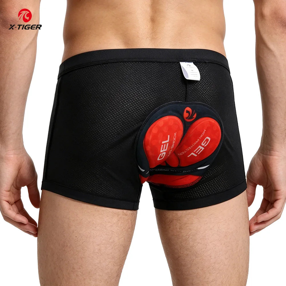 X-Tiger Men's 5D Gel Pad Cycling Shorts – Breathable, Quick Dry