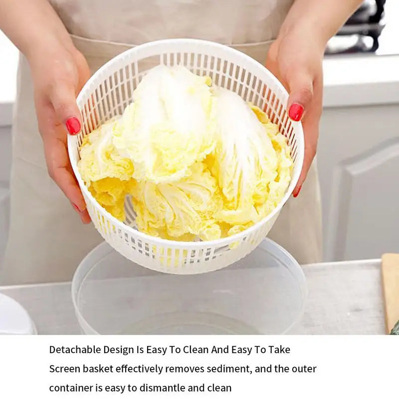Salad Spinner Large Capacity Dryer with Double Layer Quick and Easy Multi-Use Dehydrator Drainer for Fruits Vegetables Pasta Oasis Select