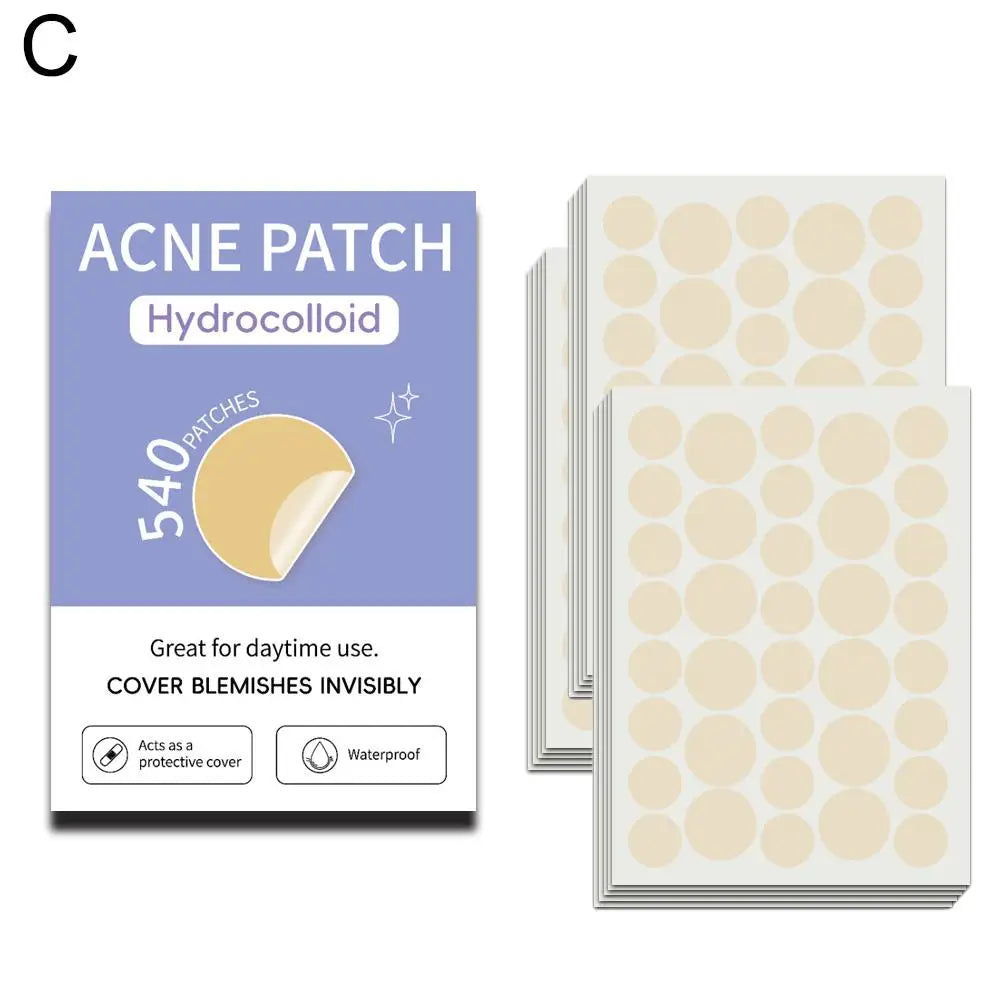 Hydrocolloid Acne Patches – Star, Heart & Circle Shapes Acne Pimple Patches Oasis Select C-540pcs
