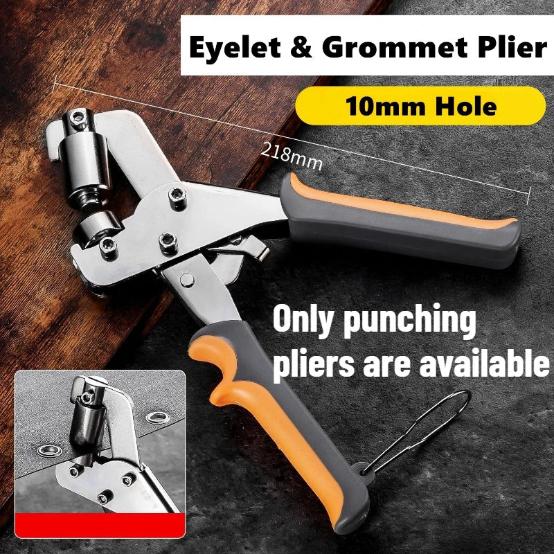 1pcs Hand Press Grommet Hole Punch Plier Portable Eyelet Tool Kit Heavy Duty Metal Punch for Leather Fabric Tarp Craft Oasis Select 10mm Eyelet Plier