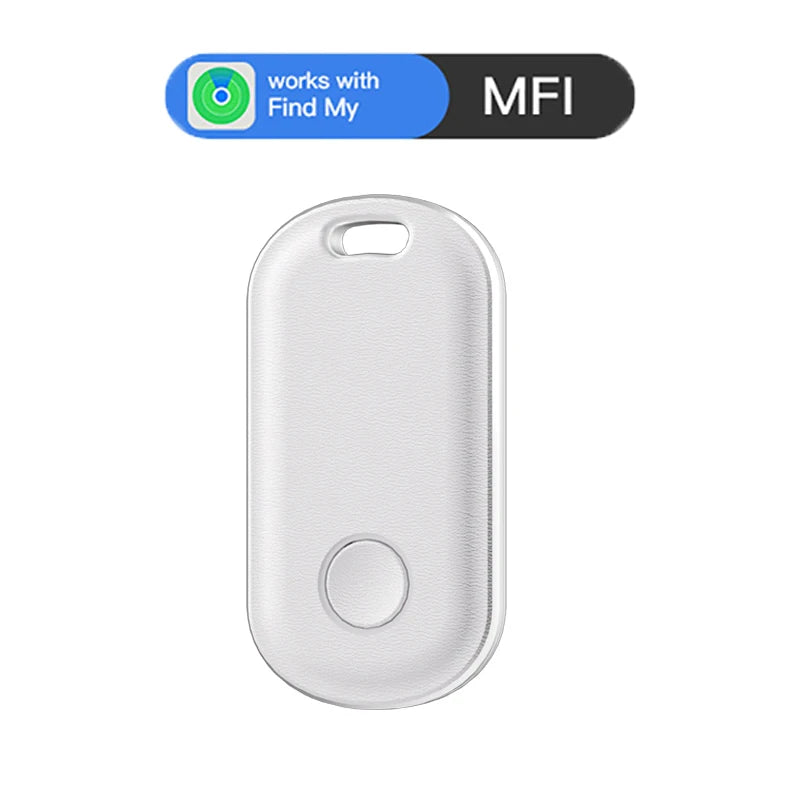 Smart Bluetooth GPS Tracker Work with Apple Find My APP ITag Anti Lost Reminder Device MFI Rated Locator Car Key Pet Kids Finder Oasis Select Oval White