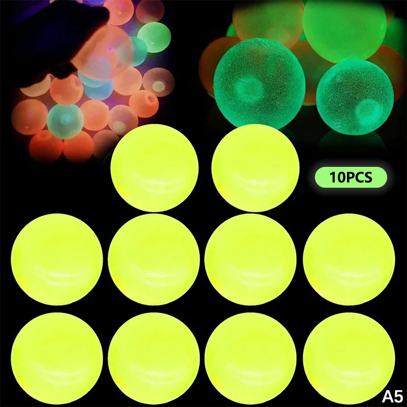 5/10Pcs Glow-in-the-Dark Sticky Ceiling Balls Fidget Toys Stress Relief Sensory Wall & Ceiling Decor Glows Balls Oasis Select A5
