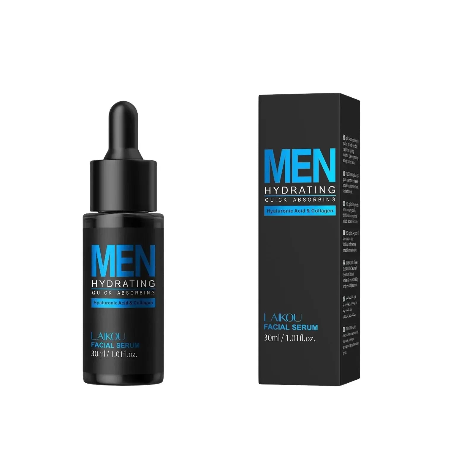 Men 30ml Hyaluronic Acid Serum Anti Aging Facial Essence Hydrating Oil Control Firming Brightens Skin Tone Daily Skincare Oasis Select