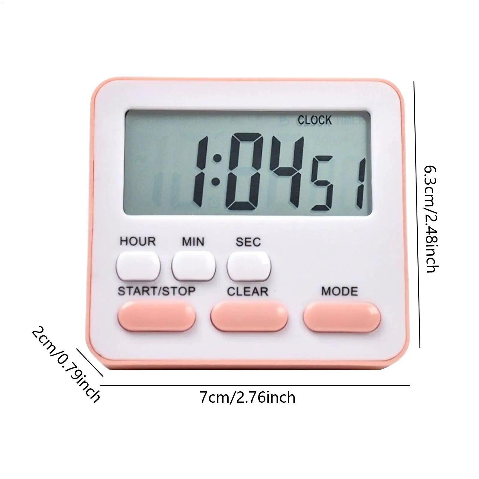 Silent Timer Small Digital Clocks Student Bedroom Study Timer Alarm for Kids Adults Boys Girls Classroom Grilling Baking Meeting Oasis Select