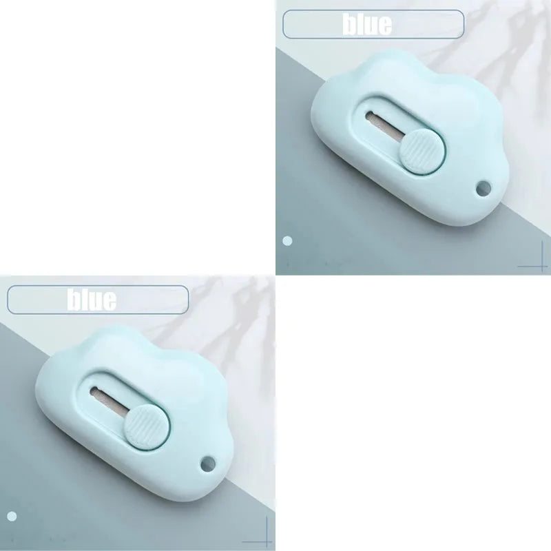 1/4pcs Mini Utility Knife Retractable Letter Opener Box Cutter Portable Carton Opener Paper Cutting Tool School Office Supplies Oasis Select 2pcs blue