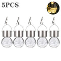 1/3/5PCS Solar Powered Outdoor Hanging Lights Colorful LED Cracked Glass Ball Design Waterproof Pathway Lantern for Garden Decor Oasis Select Warm-5PCS