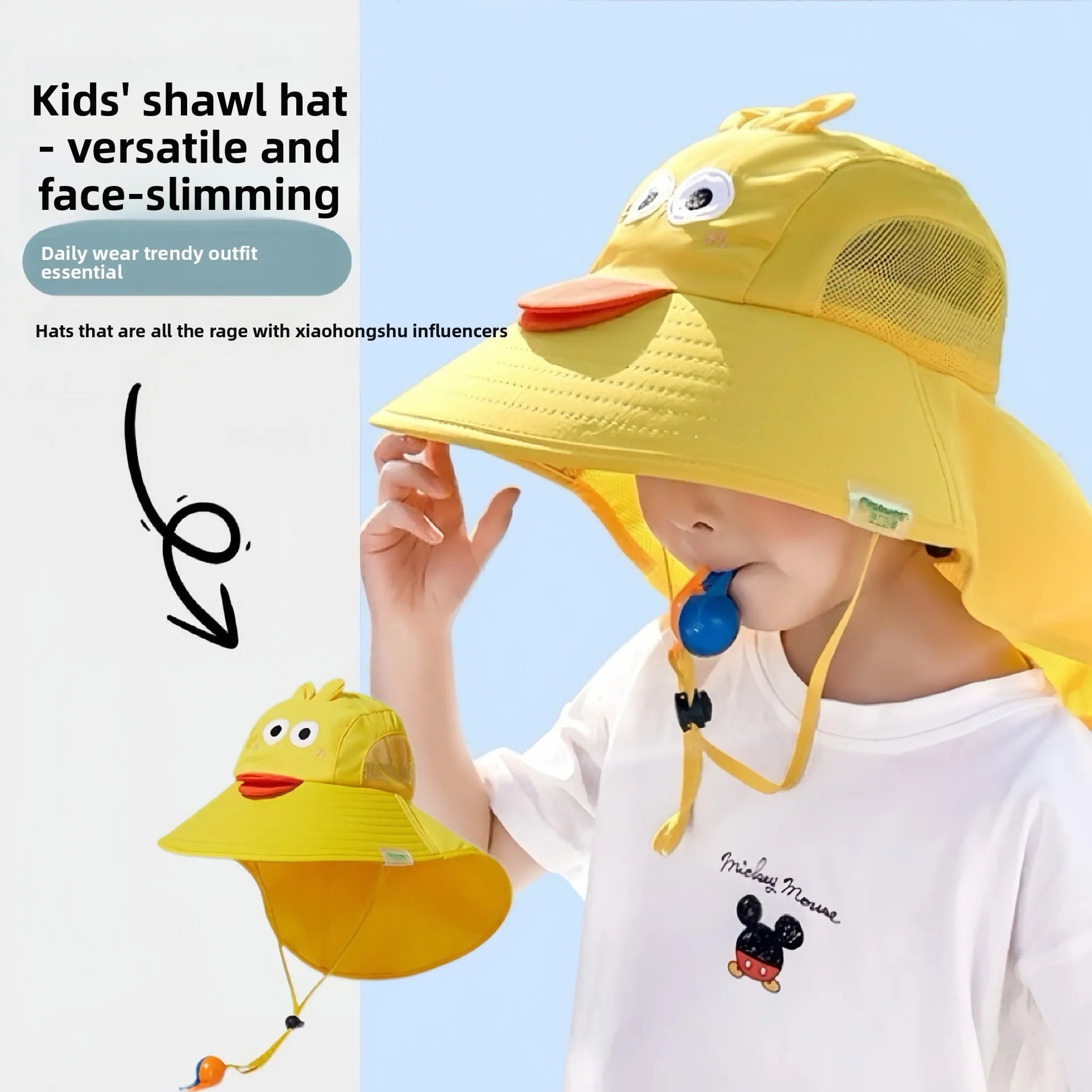 Spring Summer Kids UV Protection Sun Hat Baby Toddler Bucket Hat Wide Brim Breathable Outdoor Cap for Boys Girls Oasis Select