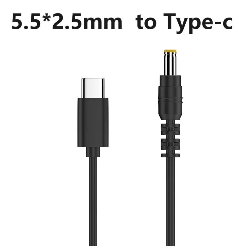 DP 65W 9V 12V 15V 20V USB C Type C to DC Power Adapter Cable Type C to 3.5*1.35mm Dc line Converter for Router Mini Fan Speaker Oasis Select 5.5-2.5mm 20V