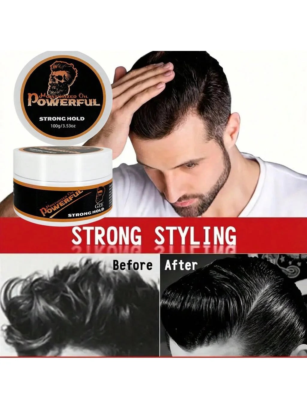 GZE Hair Styling Oil Pomade – Strong Hold & Frizz Control