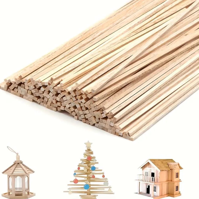 20PCS Unfinished Square Bamboo Sticks for Crafts ,Model Making & DIY Projects Wooden Dowels Woodworking Craft Oasis Select