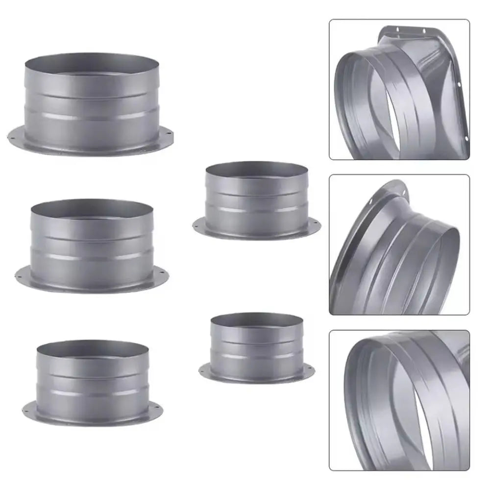 Metal Exhaust Duct Connector Flange Round 75-300mm Straight Flange Adapter High-temperature Resistant Pipe Air Vent Connector Oasis Select