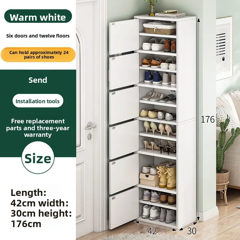 Shoe rack narrow vertical dustproof large capacity storage locker small apartment multi-layer shoe cabinet Oasis Select