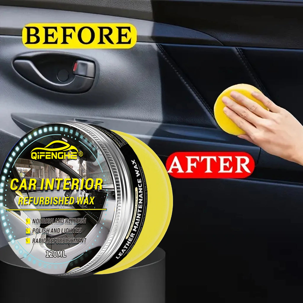 Car Interior Care Cream,PVC Paste, Gloss Black & Shiny Finish, Restores & Brightens Plastic, Dashboard, Steering Wheel,Tires Oasis Select