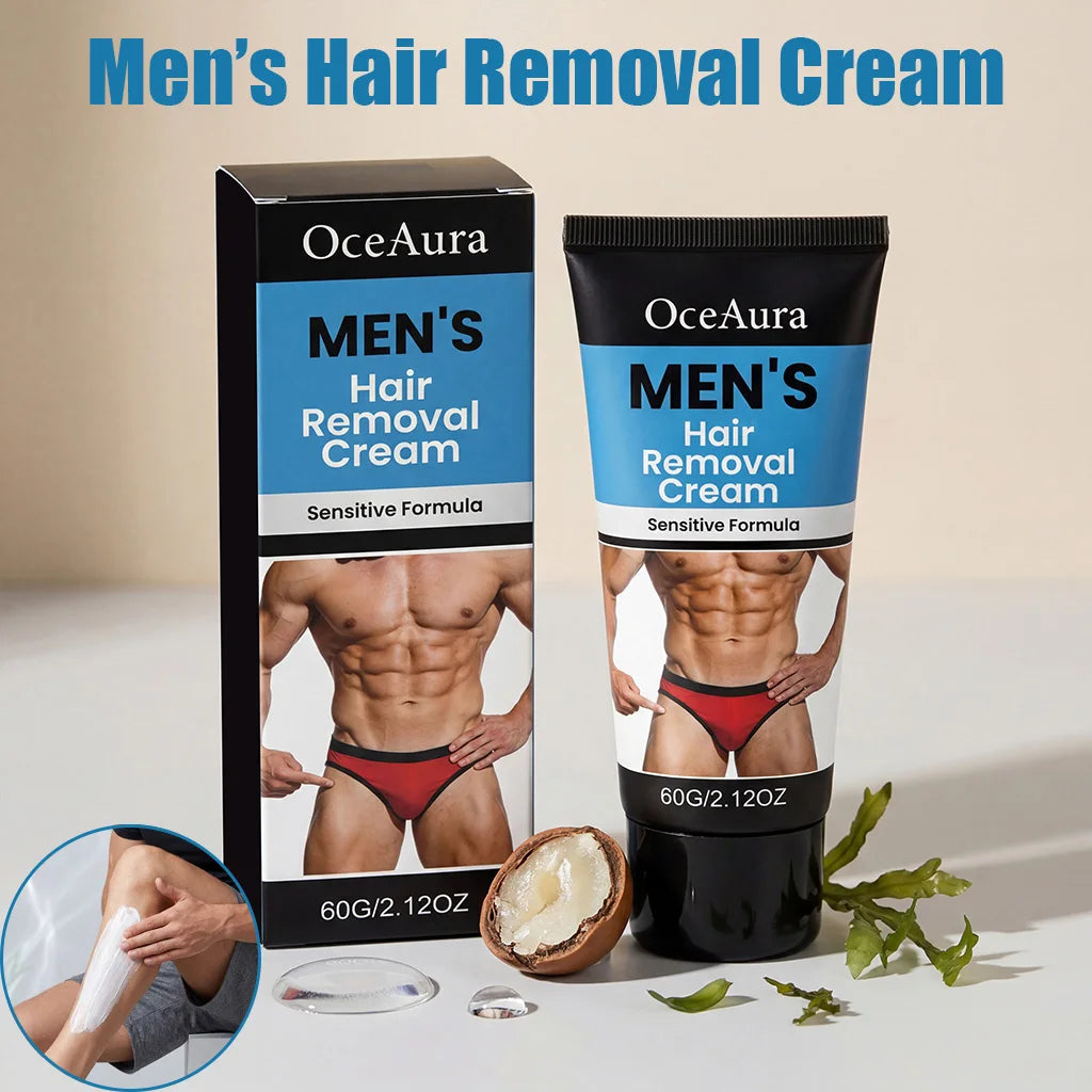 Men’s Hair Removal Cream Gentle Painless Depilatory Cream Effective Hair Remover for Body Legs Armpit Quickly Smoothing Skin Oasis Select
