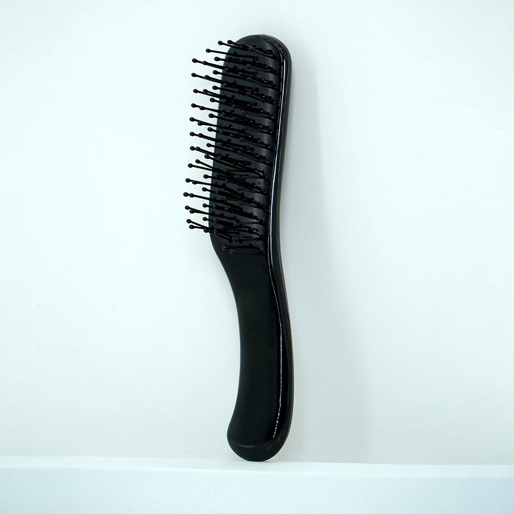 Compact Black Paddle Hair Brush – Ergonomic Soft Bristle Brush Paddle Hair Brush Oasis Select 118-Black-02