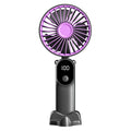 Portable Handheld Fan Mini USB Fan With 6 Speeds and Digital Display Foldable 3-in-1 Handheld Neck and Desktop Fan For Outdoor Oasis Select Gray