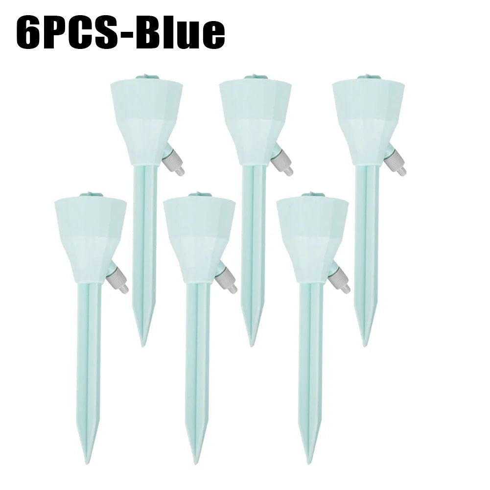 3/6/9Pcs Adjustable Drip Irrigation System Indoor Outdoor Potted Plants Automatic Self-flowing Watering Spikes Gardening Tools Oasis Select Blue-6PCS