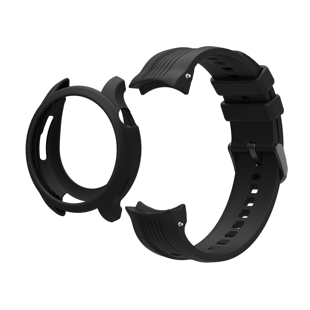 Silicone Strap & Case for Amazfit Balance – Sport Watch Band Smartwatch Band & Case Oasis Select Black