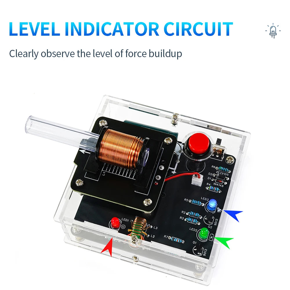 Enhanced DC3V High Voltage Electromagnetic Cannon DIY Kit Circuit Board Welding Practice Electronic Experiment Parts Oasis Select