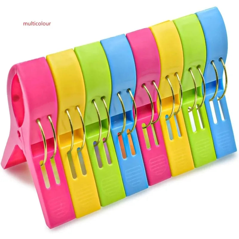 Beach Towel Clips Chair Clips Towel Holder,Plastic Clothes Pegs Hanging Clip Clamps, Yellow,blue,green,red Oasis Select 1