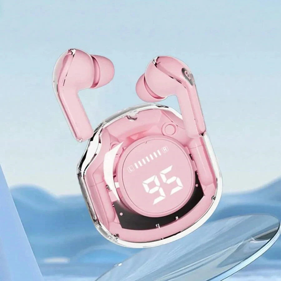T8 Wireless Bluetooth Headphones LED Power Display In-Ear Wireless Earbuds with Charging Case HiFi Stereo TWS Headset for Phones Oasis Select Pink