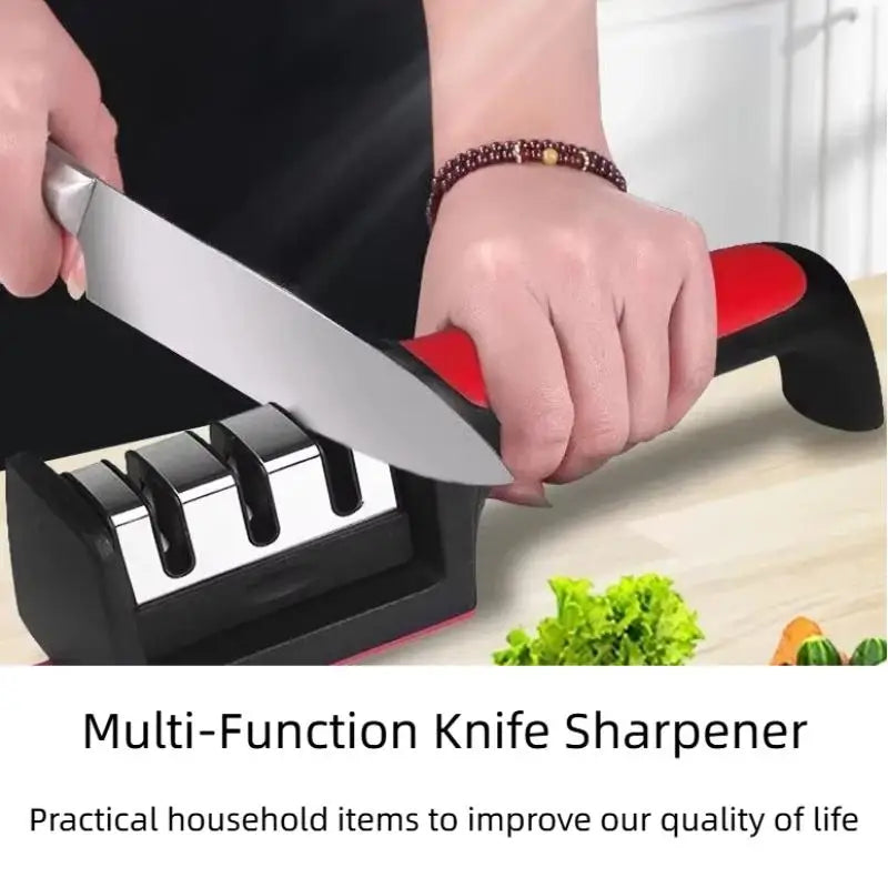 3/4-Stage Knife Sharpener – Non-Slip Ergonomic Handle