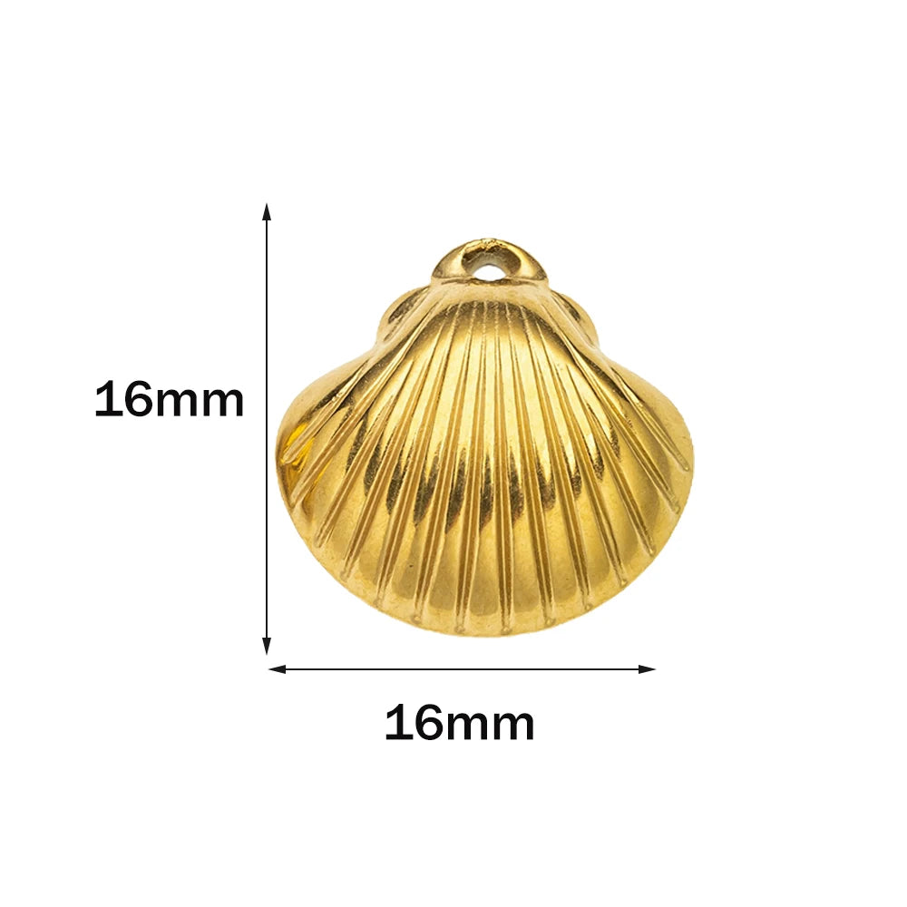 5pcs Stainless Steel Starfish Charms Shell Fish Tail Hippocampus Gold Charms Pendants Jewelry Making Ocean Dangle Accessories Oasis Select Gold 16x16mm 5 Pieces