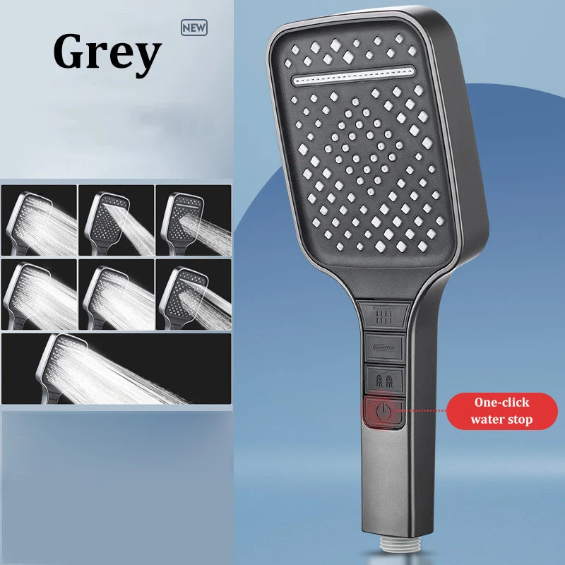 7-Mode Large Panel Shower Head | High Pressure Water Saving