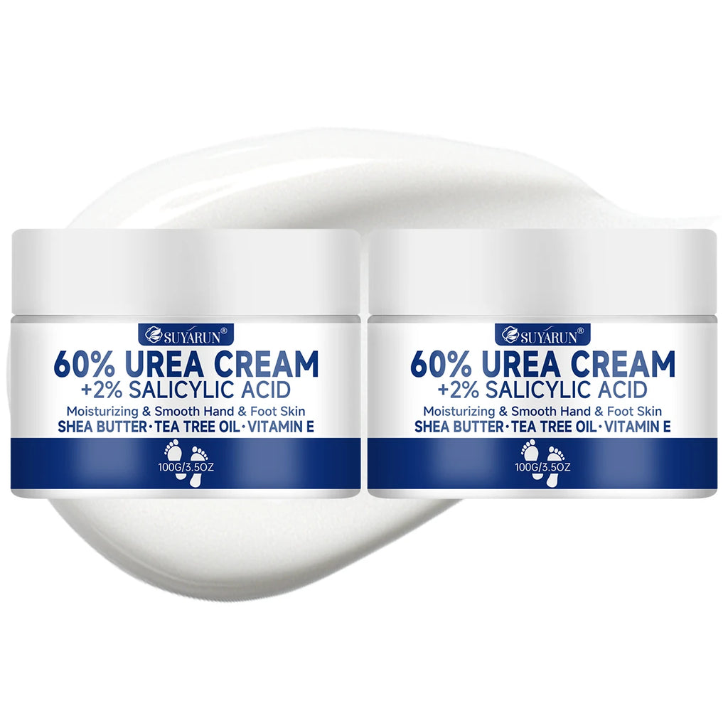 SUYARUN 60% Urea Foot Cream for Cracked Heels & Dry Skin - Intensive Moisturizing Treatment,, Diabetic Foot Care，Combo set. Oasis Select 100g-2