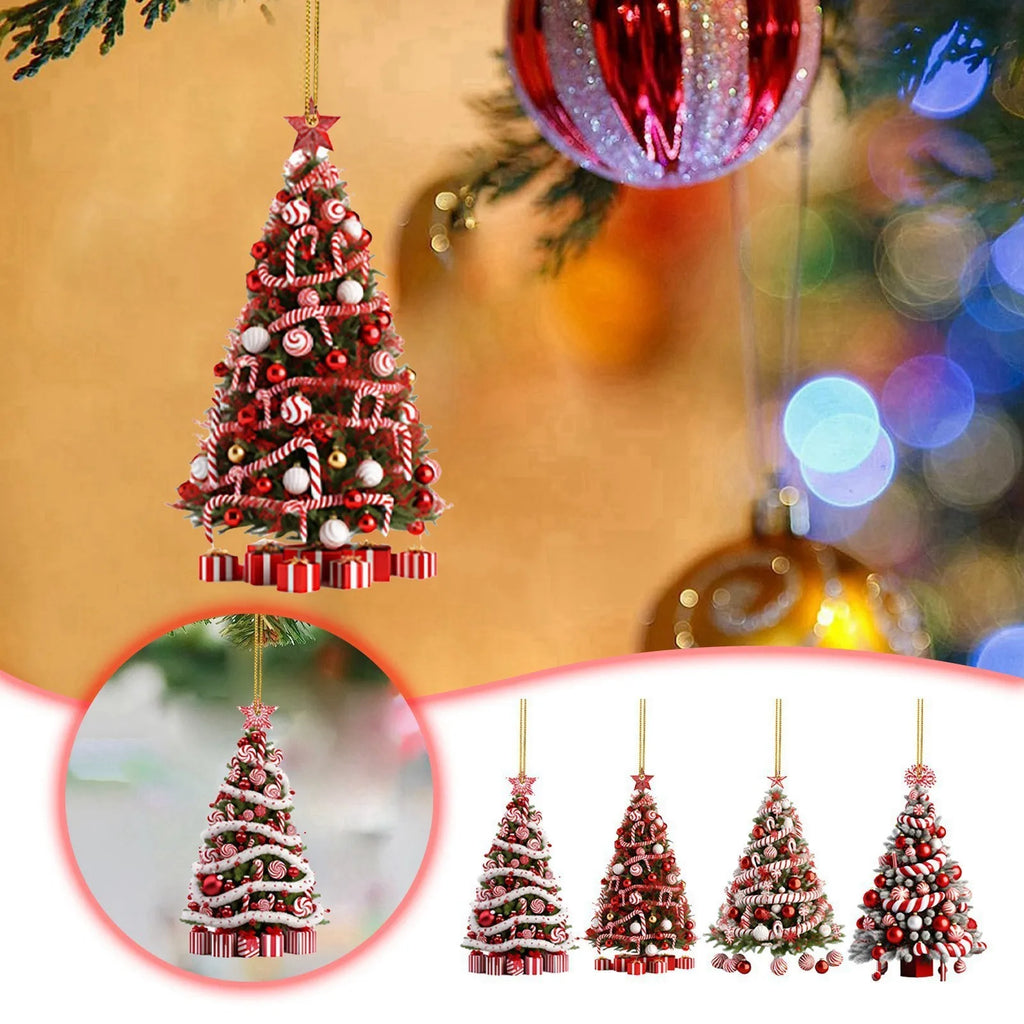 2D Acrylic Christmas Tree Ornament Pendant | 2025 Xmas Decor