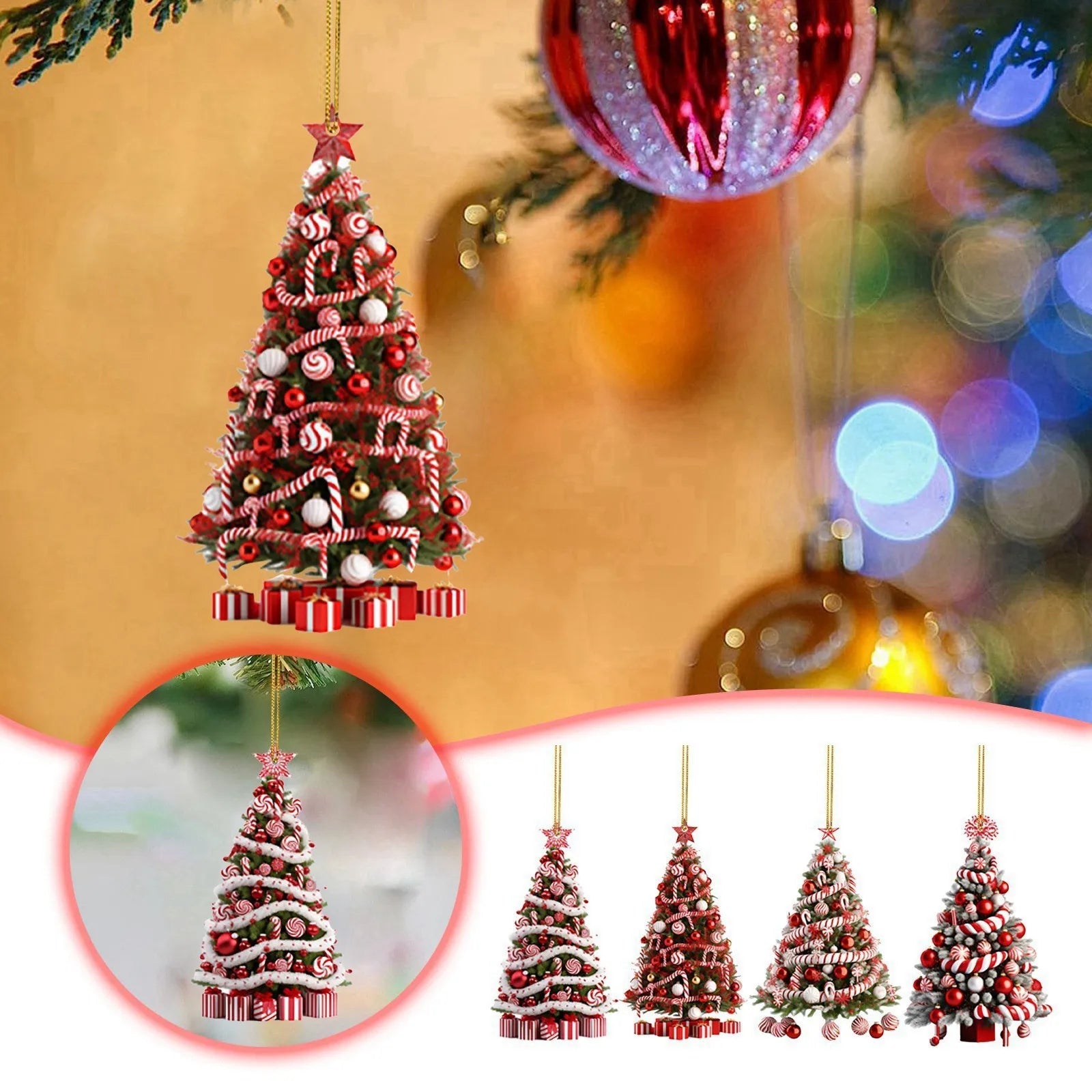 2D Acrylic Christmas Tree Ornament Pendant | 2025 Xmas Decor