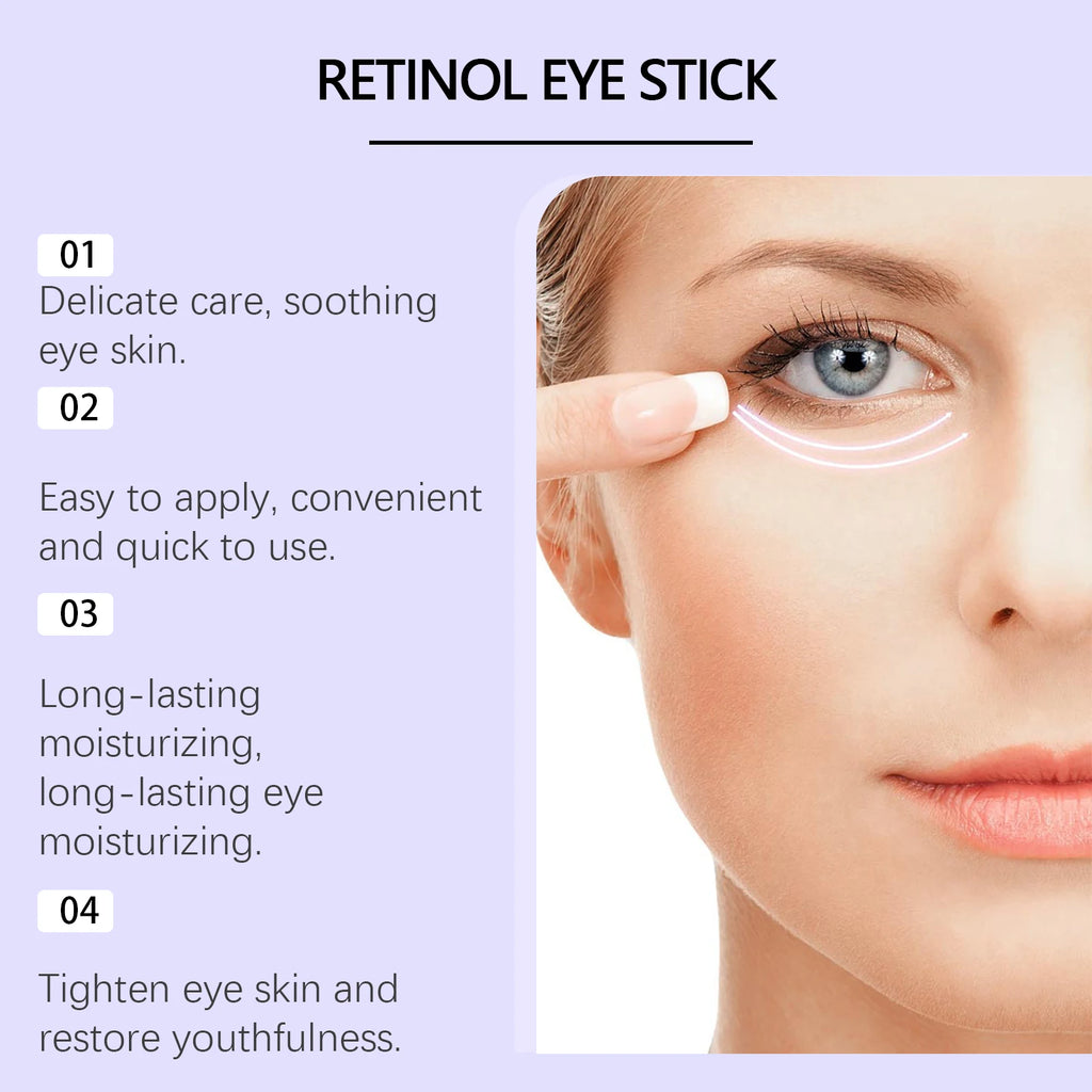 Retinol Eye Cream Stick Daily Moisturizing Long-lasting Hydration Soothing Eye Discomfort Nourishing Care for Surrounding Skin Oasis Select