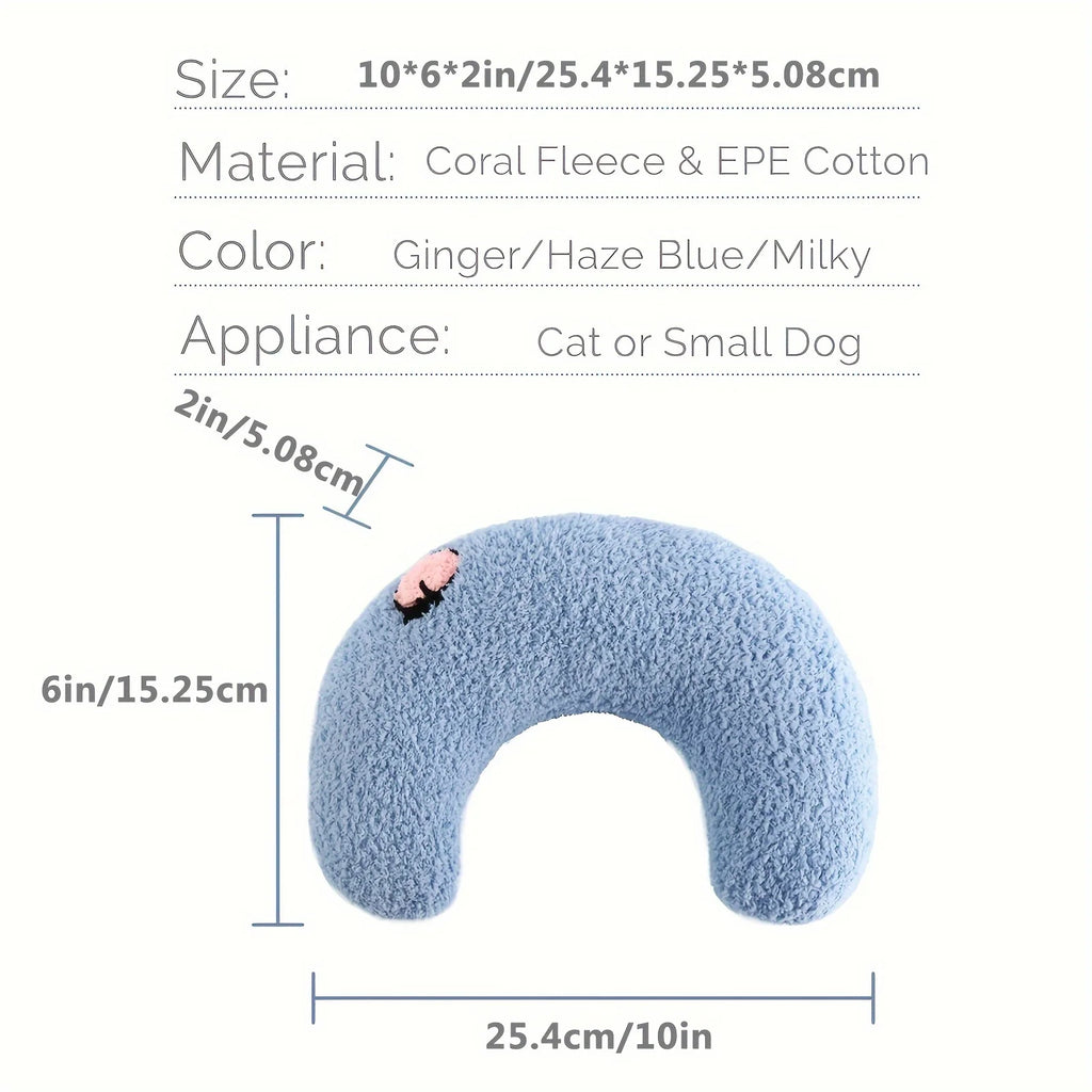 Pet Pillow for Cats and Dogs Soft Plush Thick Filling Cervical Support Hypoallergenic Washable Cover Deep Sleep U-shaped Cat And Oasis Select