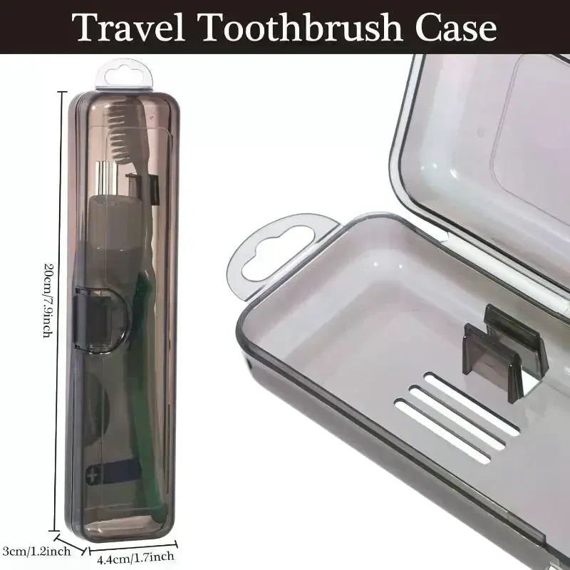Toothbrush Box Transparent Organizer Case Travel Portable Toothbrush Holder Plastic Toothpaste Box Storage Container Oasis Select