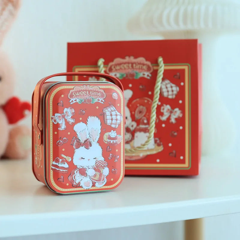 Tinplate Candy Box Kids Gifts Small Tin Box Cookie Box Portable Rabbit Gift Box for Birthday Wedding Party Decoration Oasis Select Style 7 Other