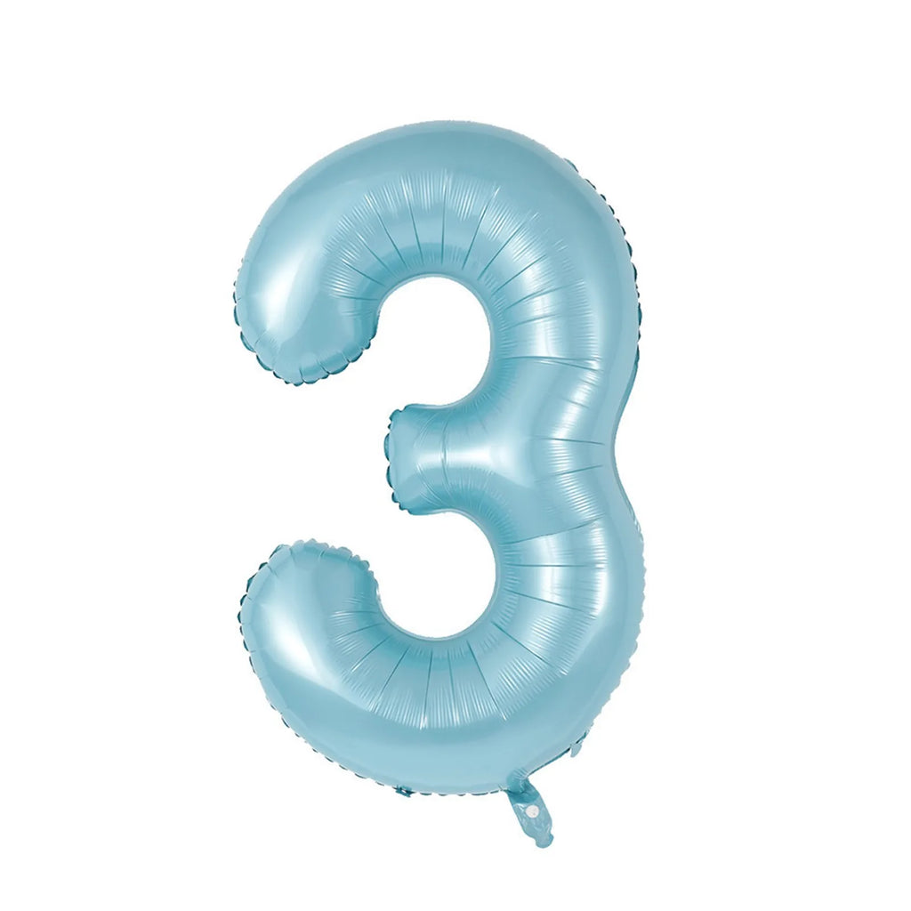 40inch Large Pearl Blue Number Balloons Jungle Safari Birthday Balloon Party Foil Balloon 0 1 2 3 4 5 6 7 8 9 globos Balls Oasis Select D One Size