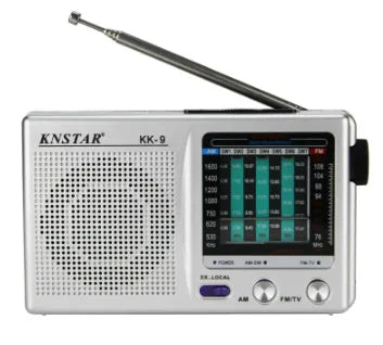 SW/AM/FM Battery Operated Telescopic Antenna Digital Radio Built-in Speaker Portable Mini Radio for Indoor Outdoor Emergency Use Oasis Select silvery KK-9