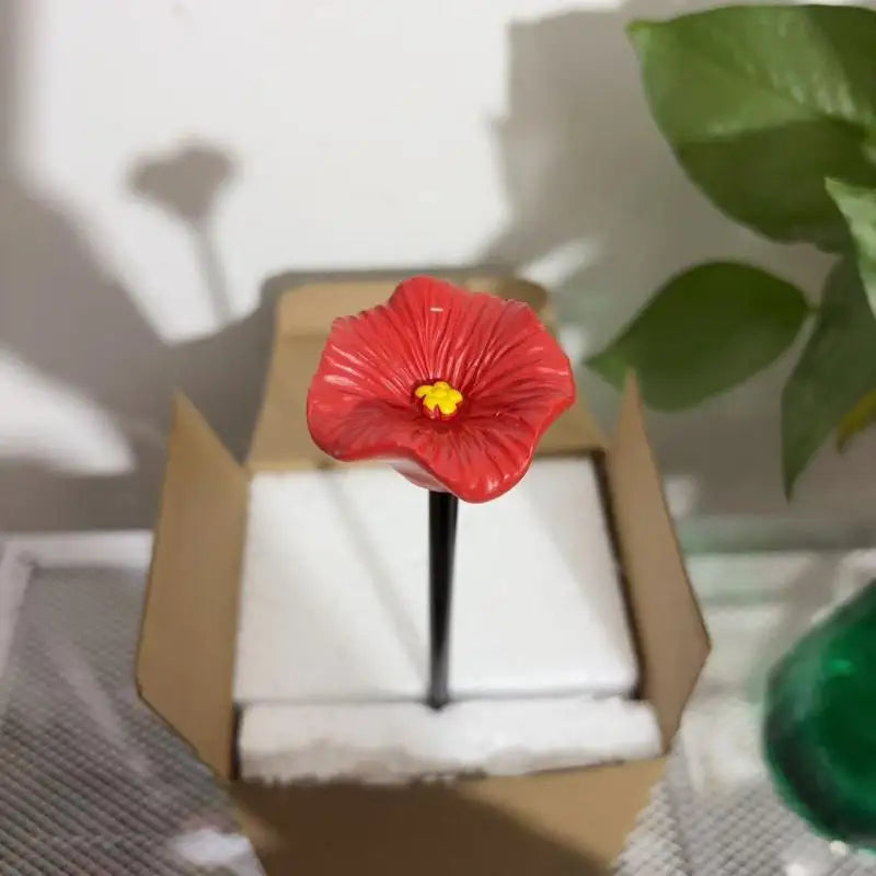Outdoor Flower Design Bee Water Feeder Resin Portable Fountain for Gardens and Backyards Easy Refill Oasis Select Red