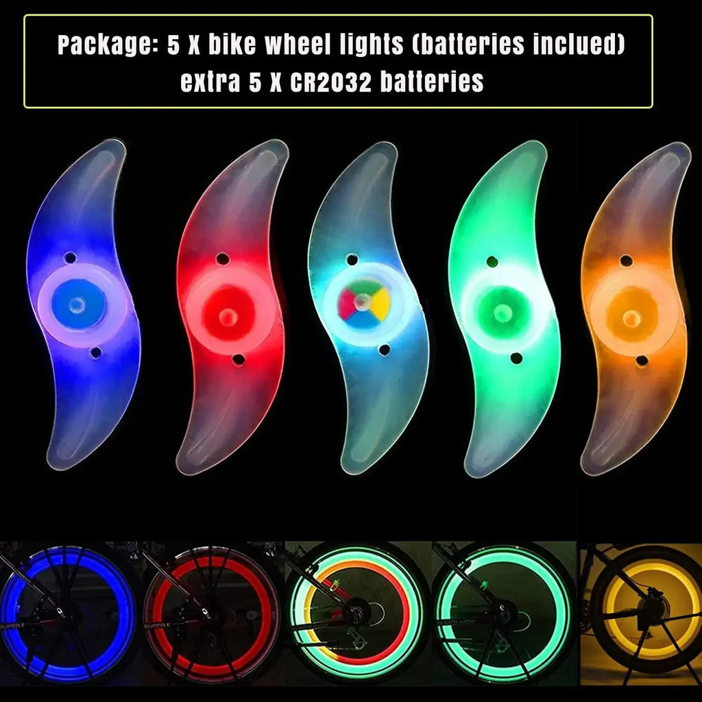 LED Bike Wheel Light 3 Mode Bike Wheel Spoke Light Waterproof Bike Safety Warning Tire Light Easy To Install Bicycle Accessories Oasis Select