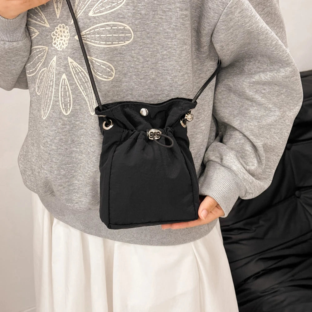 Nylon Crossbody Bag Soft Mini Phone Wallet Multifunctional Square Shoulder Bag Crossbody Purse Canvas Purse Messenger Bag Oasis Select