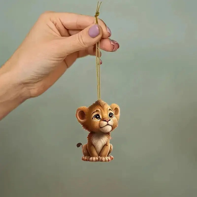8cm Acrylic flat facing cat gun car pendant dog riding motorcycle backpack pendant home decoration angel pig handicraft 1Pcs Oasis Select